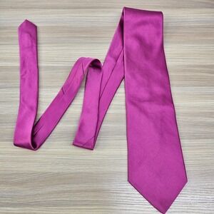Neck Tie‎ Mens Pink Solid Silk Satin CITY OF LONDON Suit Magenta Bold Groom USA